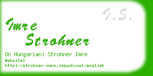 imre strohner business card